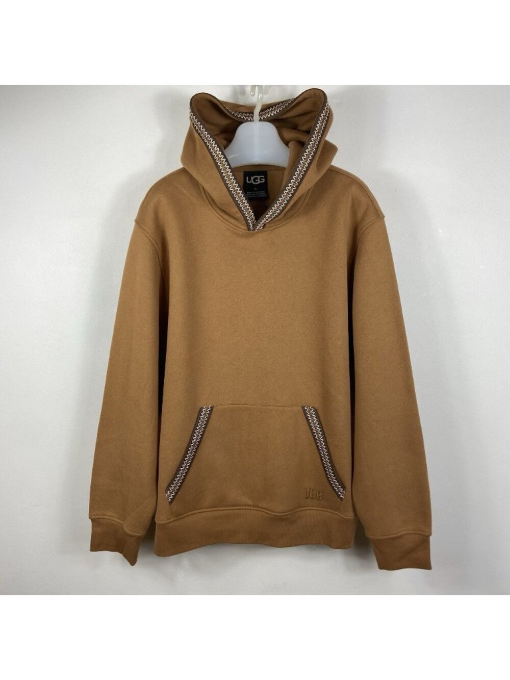 NWT UGG Tasman Hoodie Sz XL Plush Fleece Embroidered Chestnut Brown Unisex